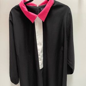 ELOQUII blouse with pink collar